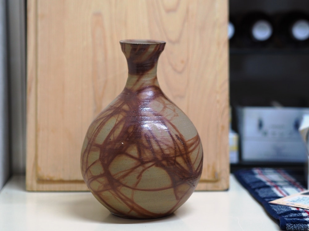 島村さんが作った備前焼の花瓶