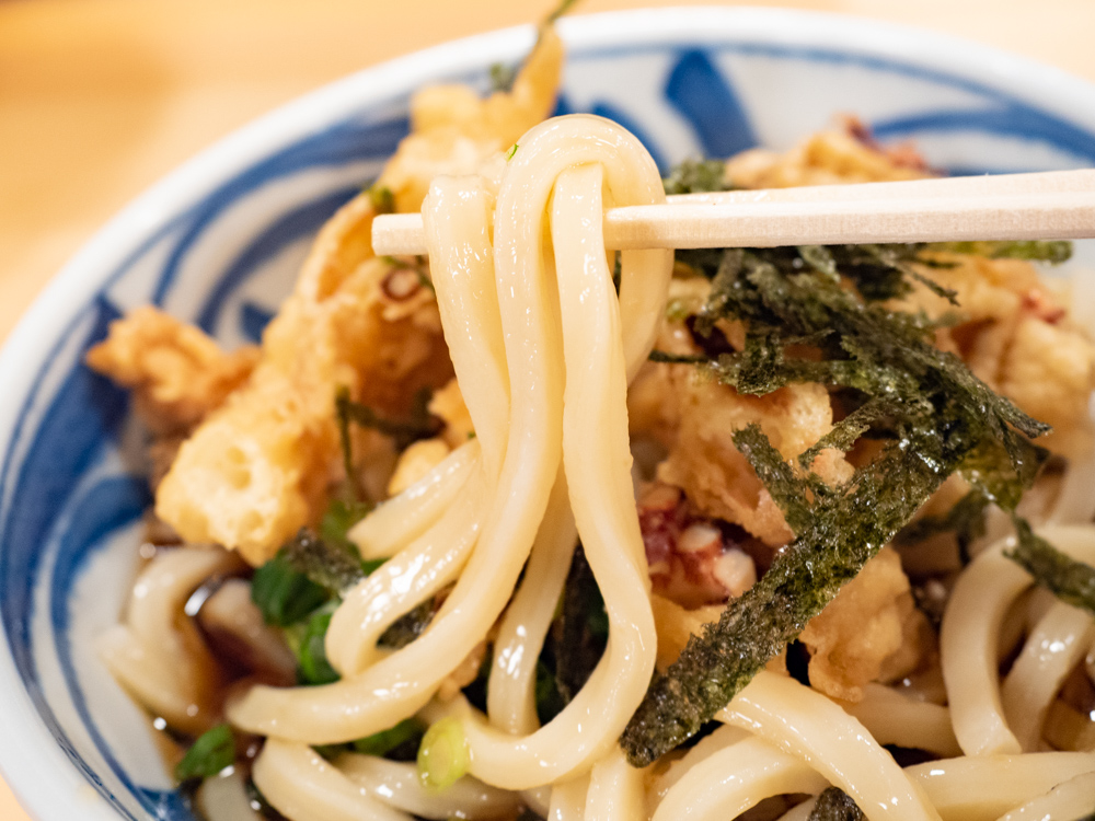 かわはら：イカ入りぶっかけうどん(冷)